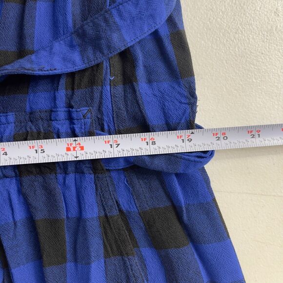 Rag & Bone Shirtdress Women's Size M Blue Black Plaid Belted Button Up - Picture 13 of 15
